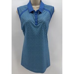 Pro Tour Polo Shirt Womens XL Cobalt Coolplay Sleeveless Performance Golf